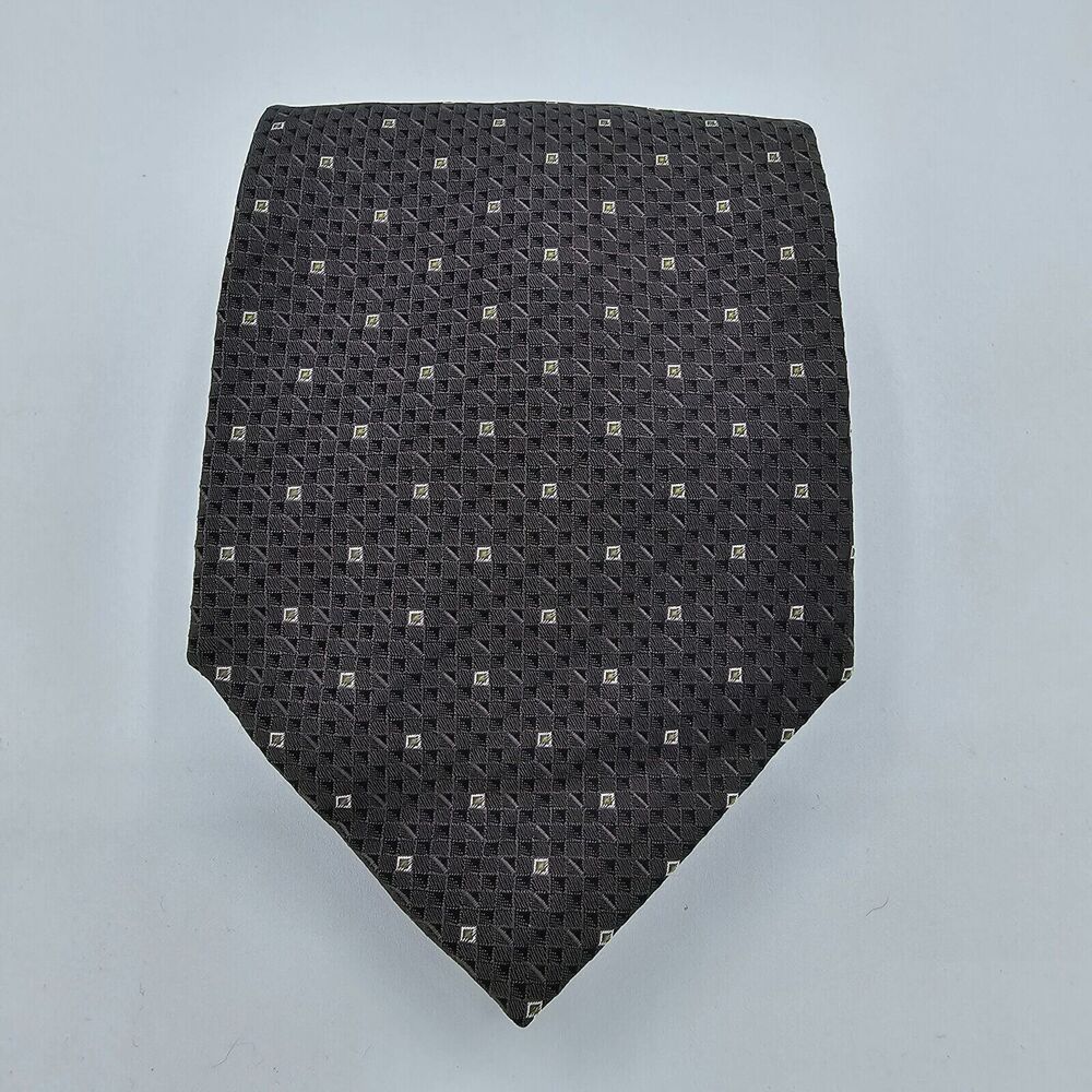 Mens Necktie Perry Ellis Portfolio Grey Skinny Size 57 By 4 Inches, Silk vintage